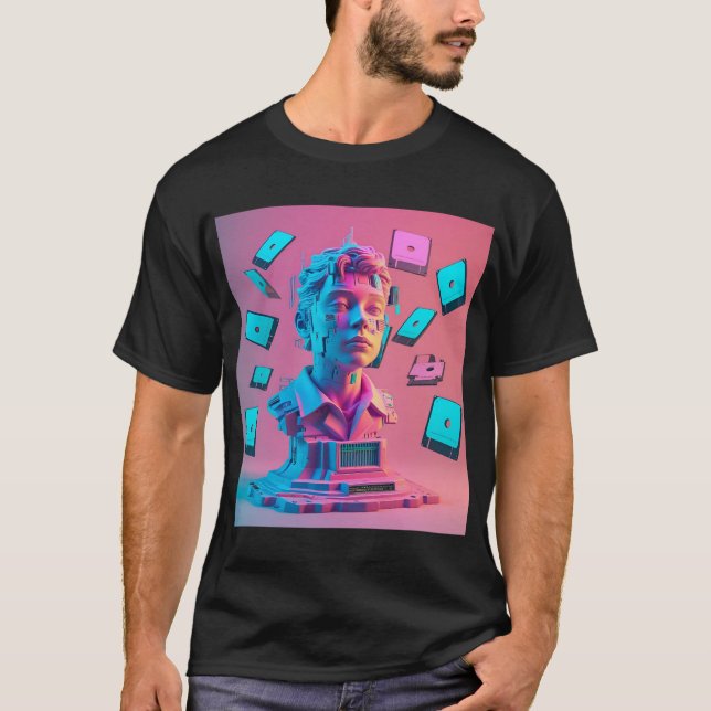 Camiseta Retrato de Fragmentação Digital (Frente)