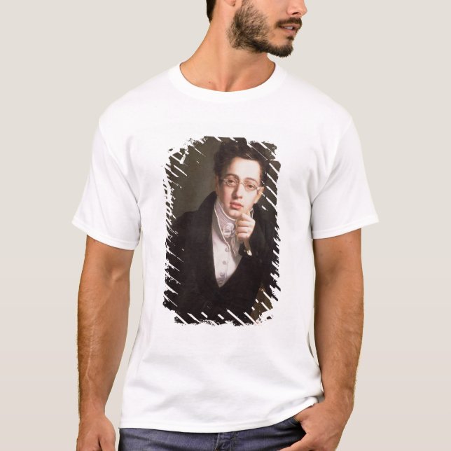 Camiseta Retrato de Franz Schubert, compositor austríaco (Frente)