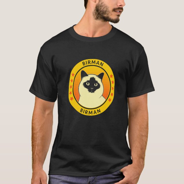 Camiseta Retrato de Gato Birmanês (Frente)