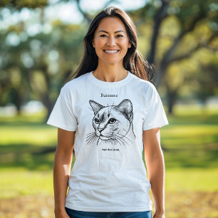 Camiseta Retrato de Gato Birmanês