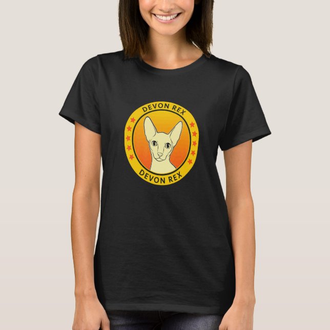 Camiseta Retrato de Gato Devon Rex (Frente)