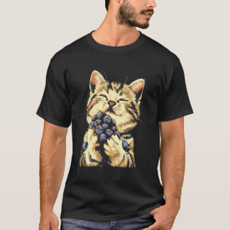 Camiseta Retrato de Gato Mirtilo Aquarela Arte Animal Mirti