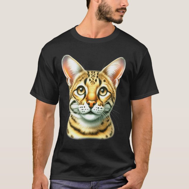 Camiseta Retrato de Gato Savannah (Frente)