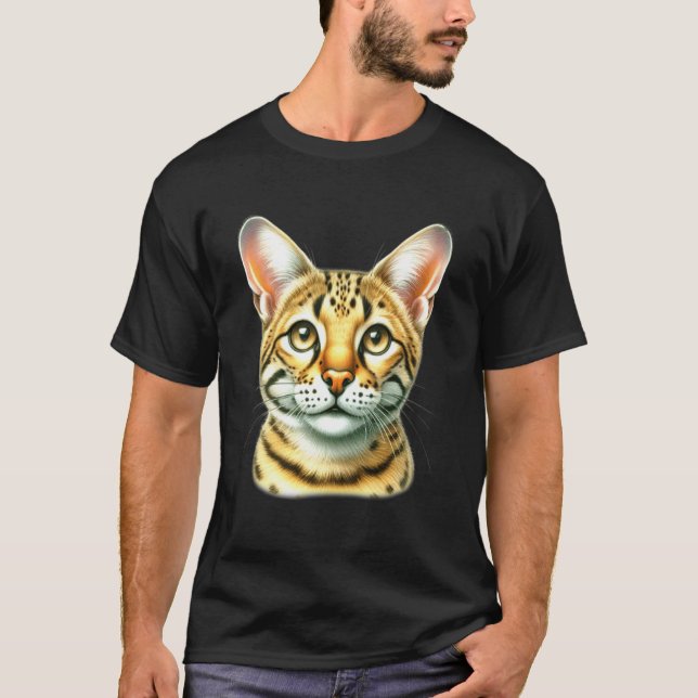 Camiseta Retrato de Gato Savannah (Frente)