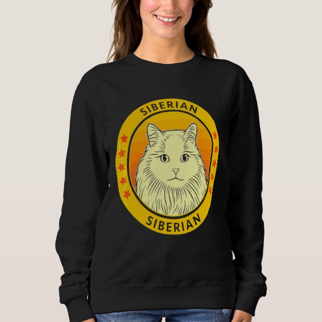 Camiseta Retrato de Gato Siberiano (Frente)