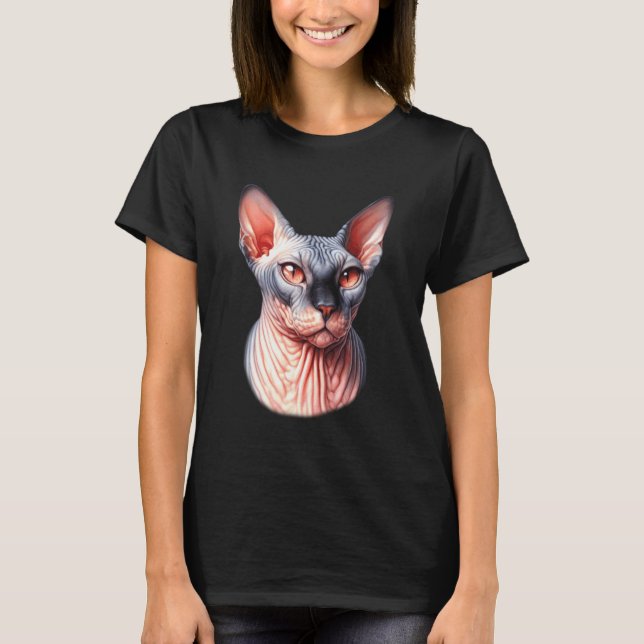 Camiseta Retrato de Gato Sphynx (Frente)