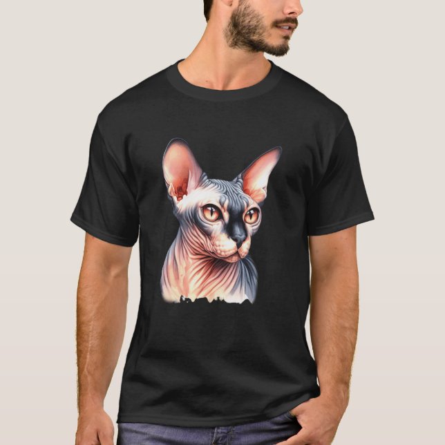 Camiseta Retrato de Gato Sphynx (Frente)