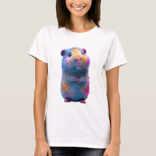 Camiseta Retrato de Hamster Fofo com Pelagem Pastel Vibrant