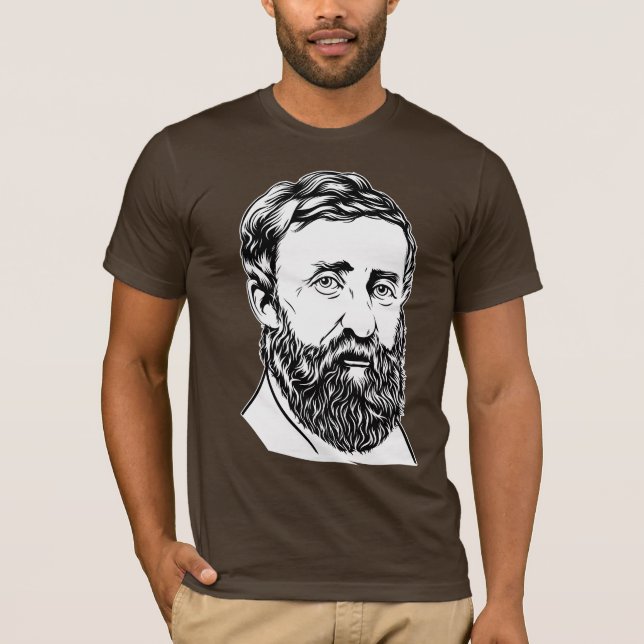 Camiseta Retrato de Henry David Thoreau (Frente)