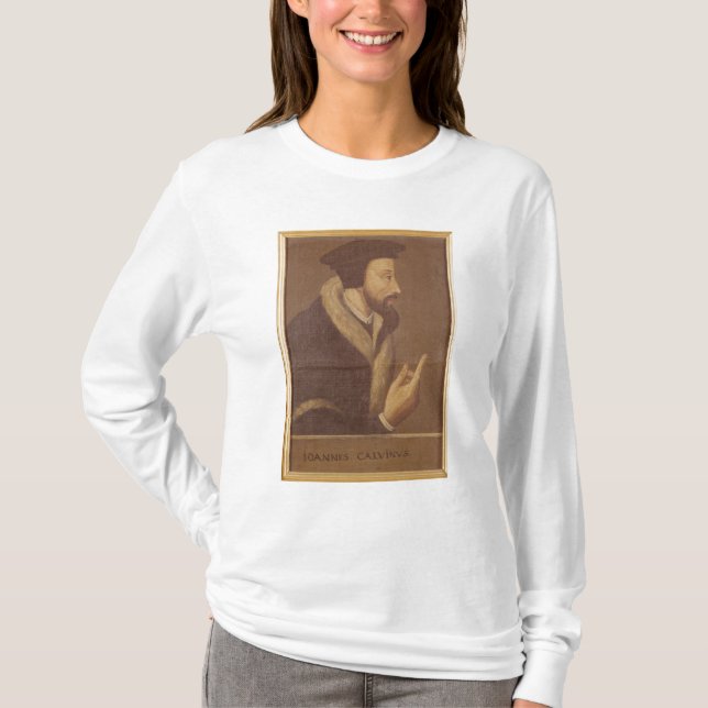 Camiseta Retrato de João Calvino (Frente)