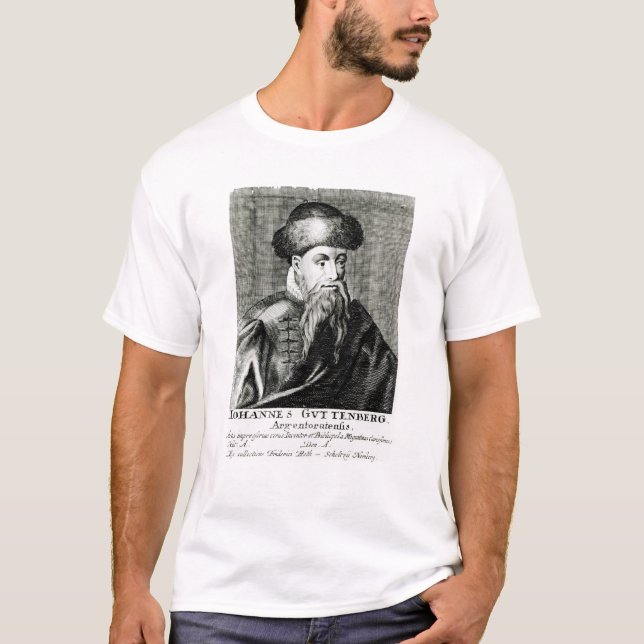 Camiseta Retrato de Johannes Gutenberg (Frente)