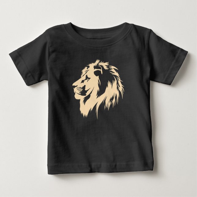 Camiseta Retrato de Leão (areia) (Frente)