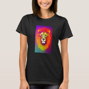 Camiseta Retrato de Leão Astral Psicodélico Cósmico Trippy