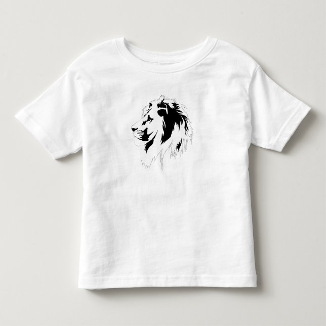 Camiseta Retrato de leão (preto) (Frente)