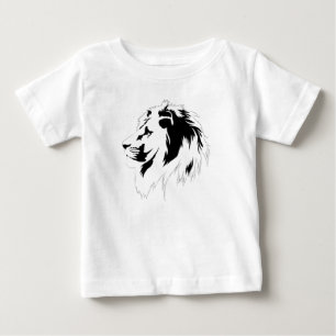 Camiseta Retrato de leão (preto)