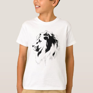 Camiseta Retrato de leão (preto)
