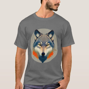 Camiseta Retrato de Lobo com Detalhes Artísticos Vibrantes