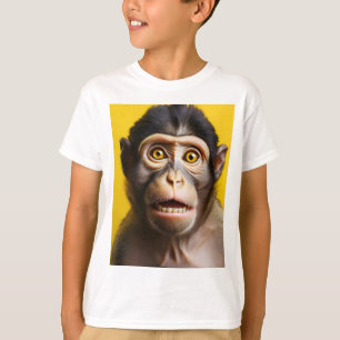 Camiseta Retrato de macaco engraçado
