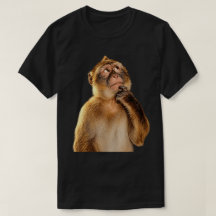 Retrato de Macaco Pensativo em Marrom Quente