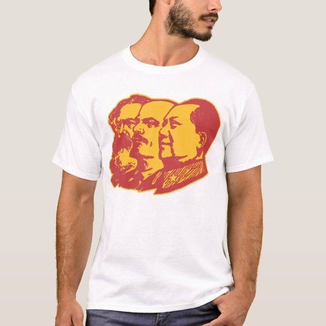 Camiseta Retrato de Marx Lenin Mao (Frente)