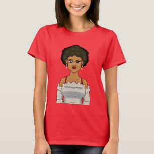 Camiseta Retrato de Menina Afro Anime Fofo Adorável BelezaP
