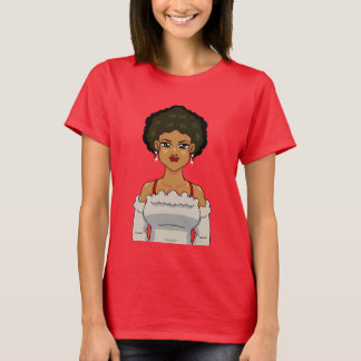 Camiseta Retrato de Menina Afro Anime Fofo Adorável BelezaP