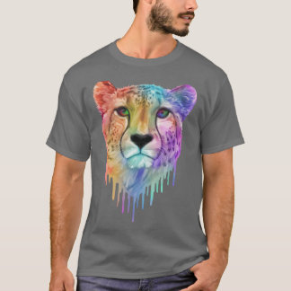 Camiseta Retrato de menina da família do guepardo do goteja