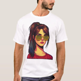 Camiseta Retrato de Menina Estilizada