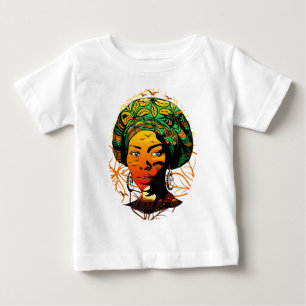 Camiseta Retrato de Mulher Africana com Pôr do Sol