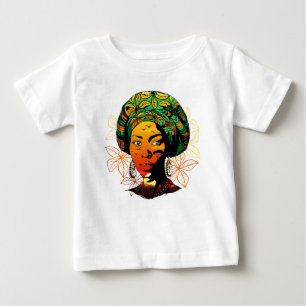 Camiseta Retrato de Mulher Africana com Pôr do Sol