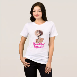 Camiseta Retrato de Mulher Elegante
