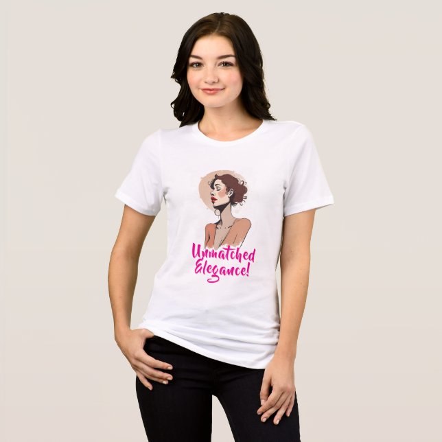 Camiseta Retrato de Mulher Elegante (Frente Completa)