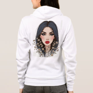 Camiseta Retrato de Mulher Floral - Sussurros da Natureza