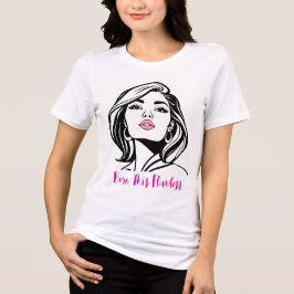 Camiseta Retrato de Mulher Glamorosa Confiante