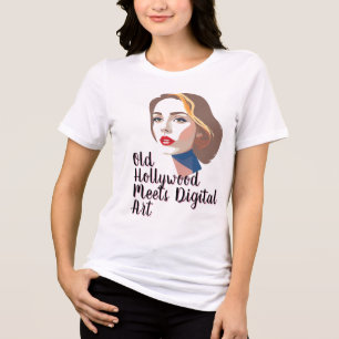 Camiseta Retrato de Mulher-Vintage Elegante