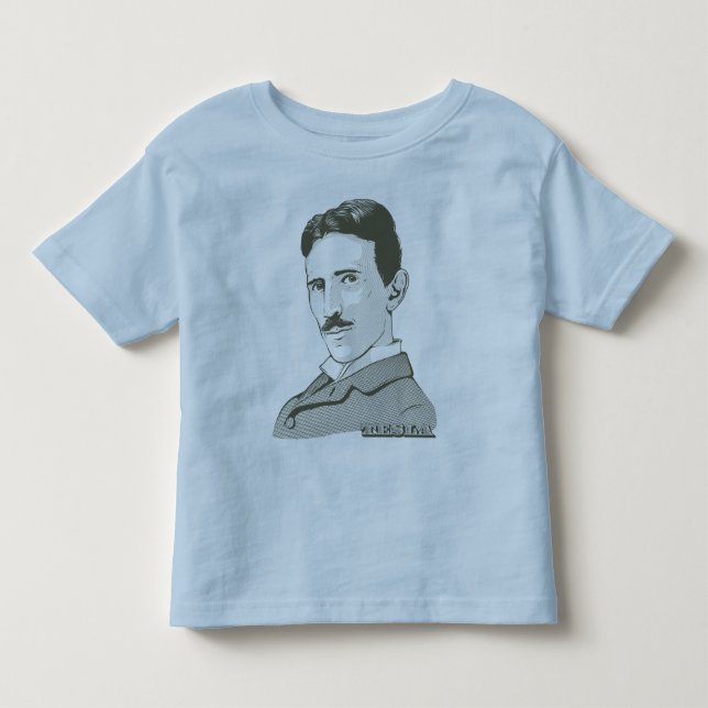 Camiseta Retrato de Nikola Tesla (Frente)