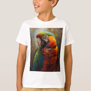 Camiseta Retrato de papagaio artístico - Pintura a óleo vib