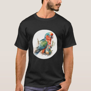 Camiseta Retrato de papagaio Papagaio e passarinho tropical