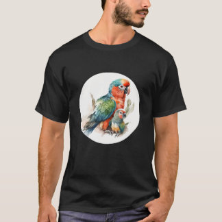 Camiseta Retrato de papagaio Papagaio e passarinho tropical
