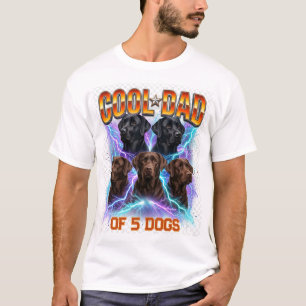 Camiseta Retrato de Papai Cachorro Personalizado Número Des