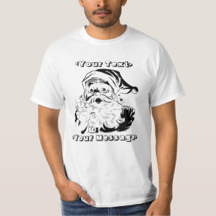 Camiseta Retrato de Papai Noel do vintage que agita o dedo