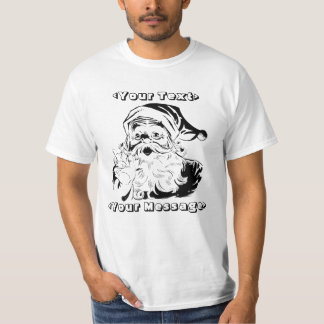 Camiseta Retrato de Papai Noel do vintage que agita o dedo