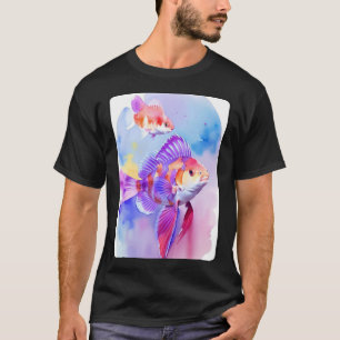 Camiseta Retrato de Peixe Dourado Animal Água Pet Ilustraçã