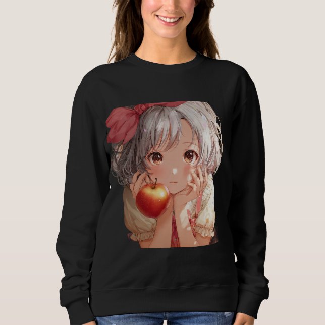 Camiseta retrato de personagem de anime moe fofo (Frente)