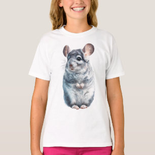 Camiseta Retrato de Pet Fofo de Chinchila para Crianças