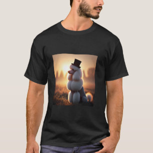 Camiseta Retrato de Poodle Elegante com Cartola - Cão Estil