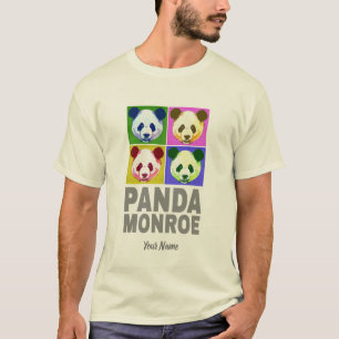 Camiseta Retrato de Pop de Arte do Urso Panda Monroe