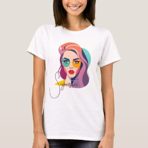 Camiseta Retrato de Pop de arte vibrante