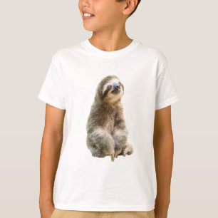Camiseta Retrato de Preguiça-de-três-dedos com Sorriso Matr
