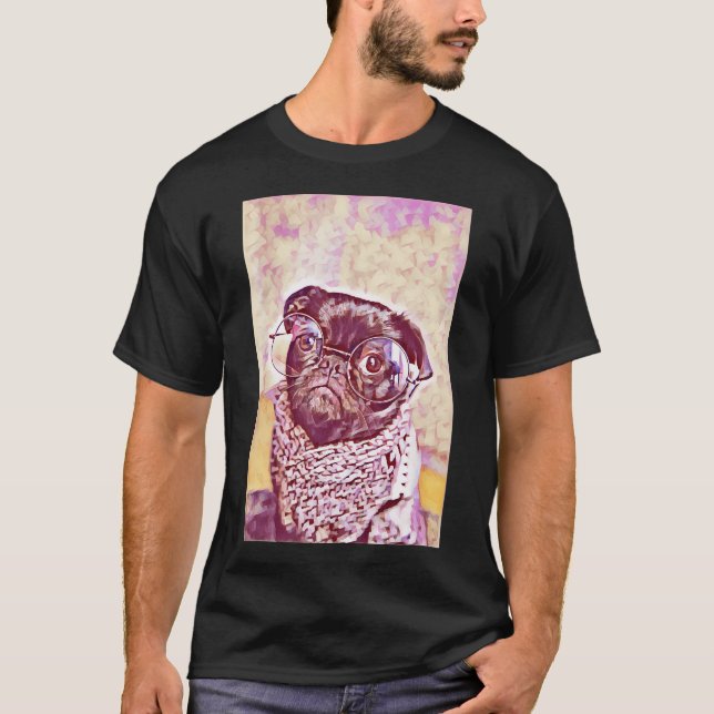 Camiseta Retrato de professora de primavera com óculos em P (Frente)